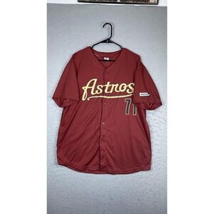 Houston Astros Jersey Mens XL Red MLB Baseball Hader 71 Mustang Cat Sponsor